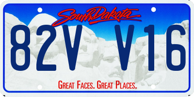 SD license plate 82VV16