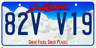 SD license plate 82VV19