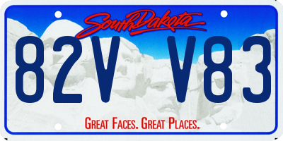 SD license plate 82VV83
