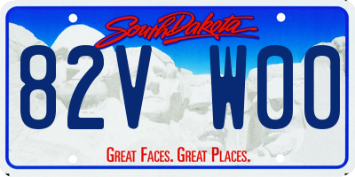 SD license plate 82VW00