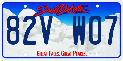 SD license plate 82VW07