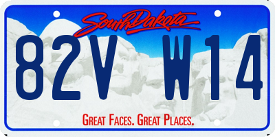 SD license plate 82VW14