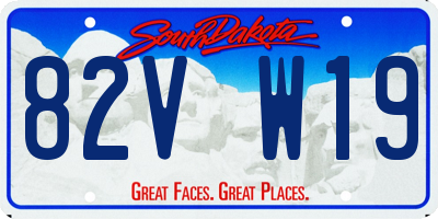 SD license plate 82VW19