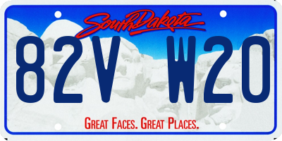 SD license plate 82VW20