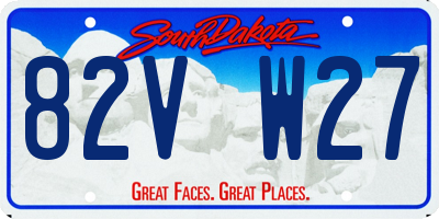 SD license plate 82VW27