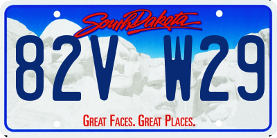 SD license plate 82VW29
