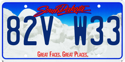 SD license plate 82VW33
