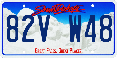 SD license plate 82VW48