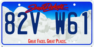 SD license plate 82VW61