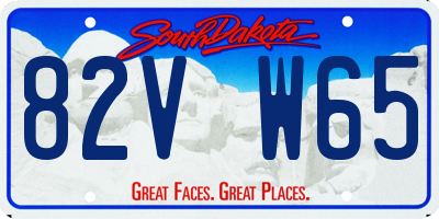 SD license plate 82VW65