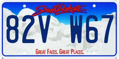 SD license plate 82VW67