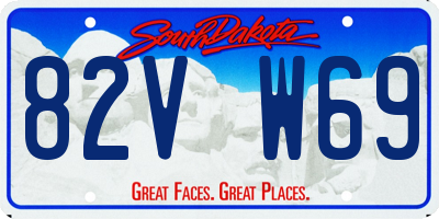 SD license plate 82VW69
