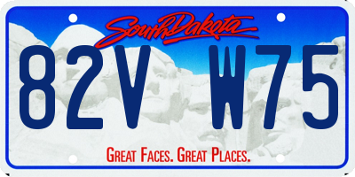 SD license plate 82VW75