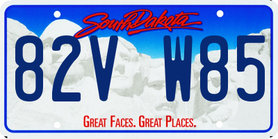 SD license plate 82VW85