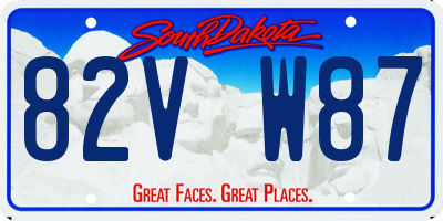 SD license plate 82VW87