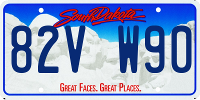 SD license plate 82VW90