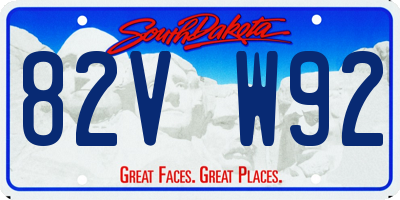 SD license plate 82VW92