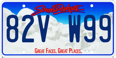 SD license plate 82VW99