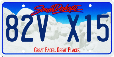 SD license plate 82VX15