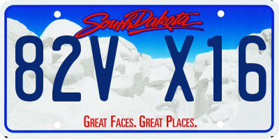 SD license plate 82VX16