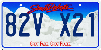 SD license plate 82VX21