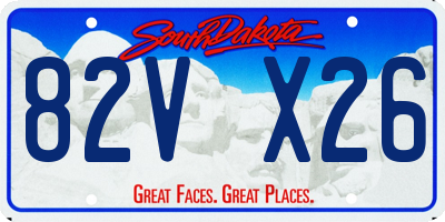 SD license plate 82VX26