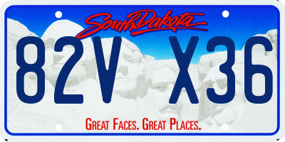 SD license plate 82VX36
