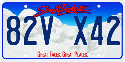 SD license plate 82VX42