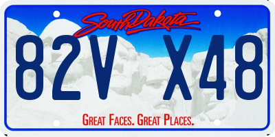 SD license plate 82VX48