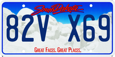 SD license plate 82VX69