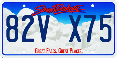 SD license plate 82VX75