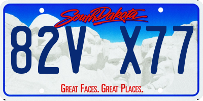 SD license plate 82VX77