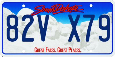 SD license plate 82VX79