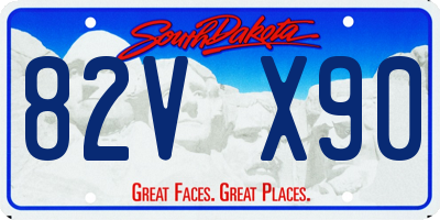 SD license plate 82VX90