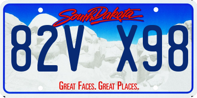 SD license plate 82VX98
