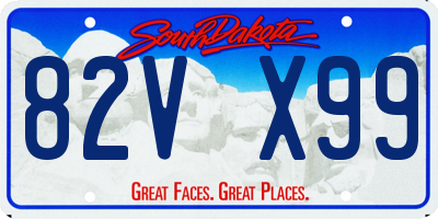 SD license plate 82VX99