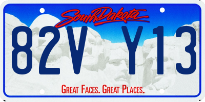 SD license plate 82VY13