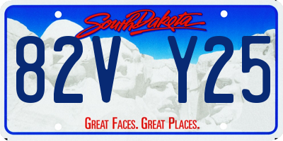 SD license plate 82VY25