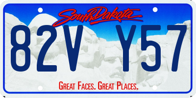 SD license plate 82VY57