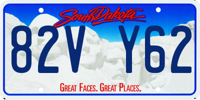 SD license plate 82VY62
