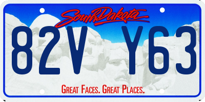 SD license plate 82VY63