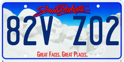 SD license plate 82VZ02