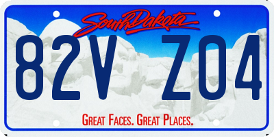 SD license plate 82VZ04