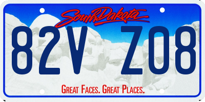 SD license plate 82VZ08