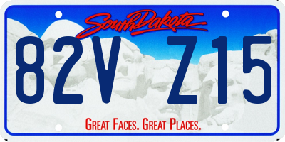 SD license plate 82VZ15