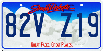 SD license plate 82VZ19