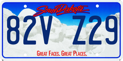 SD license plate 82VZ29
