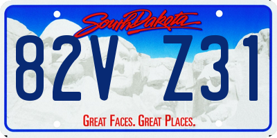 SD license plate 82VZ31