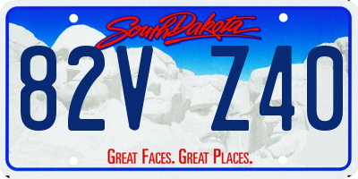 SD license plate 82VZ40
