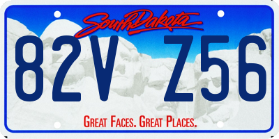 SD license plate 82VZ56